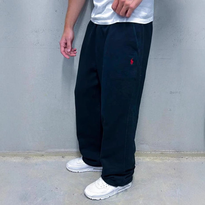 Herren Weite Baggy-Sweathose mit elastischem Bund und Sticklogo Echo Archiv