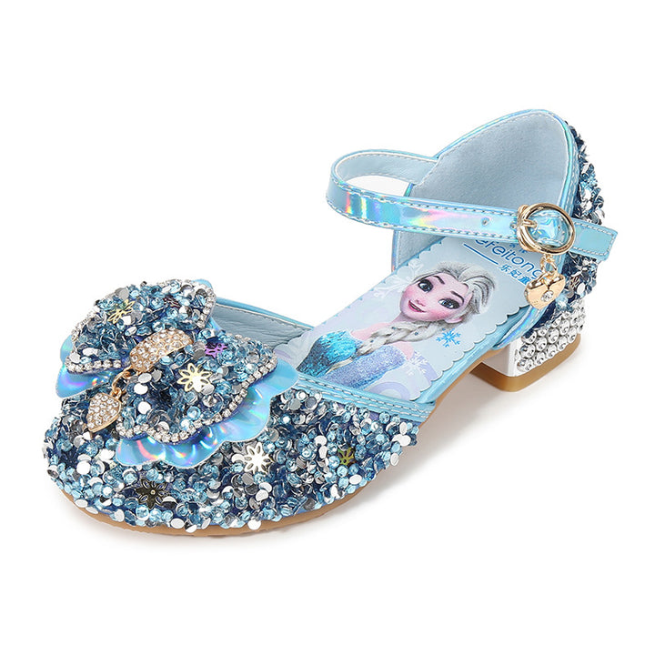 Mädchen Glitzernde Ballerinas mit Blumen- und Strassverzierung Echo Archiv