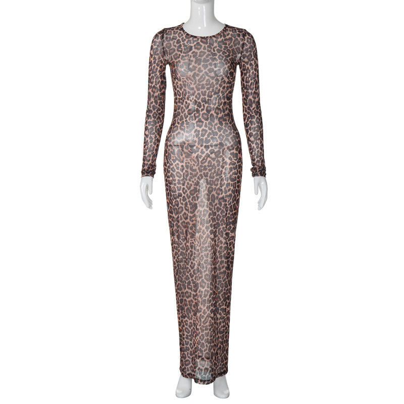 Damen Maxikleid mit elegantem Leopardenmuster Echo Archiv