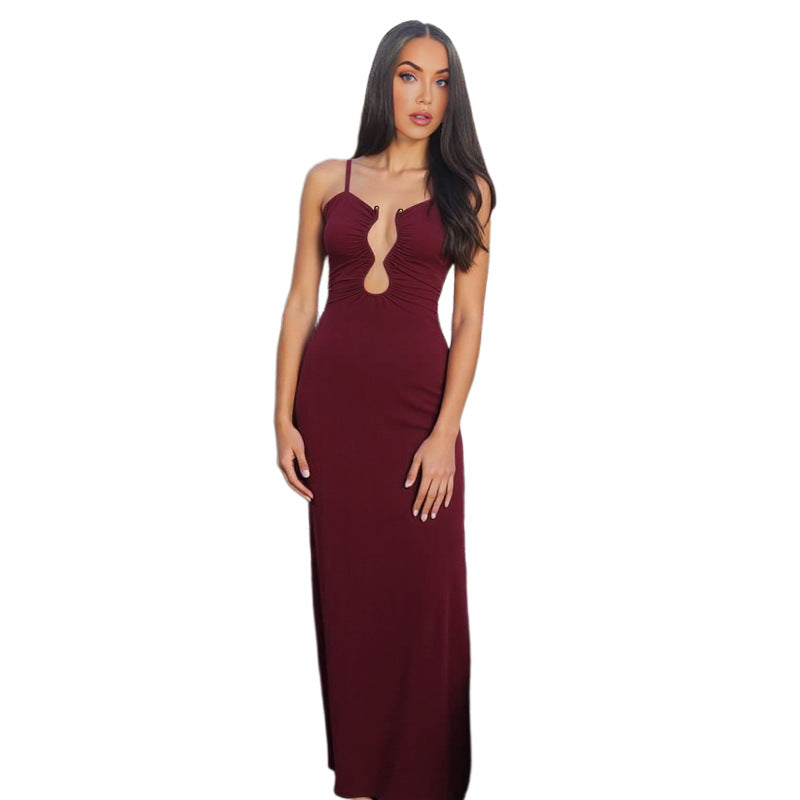 Damen Elegantes Maxikleid mit einzigartigem Schlüsselloch-Ausschnitt und figurschmeichelndem Schnitt Echo Archiv