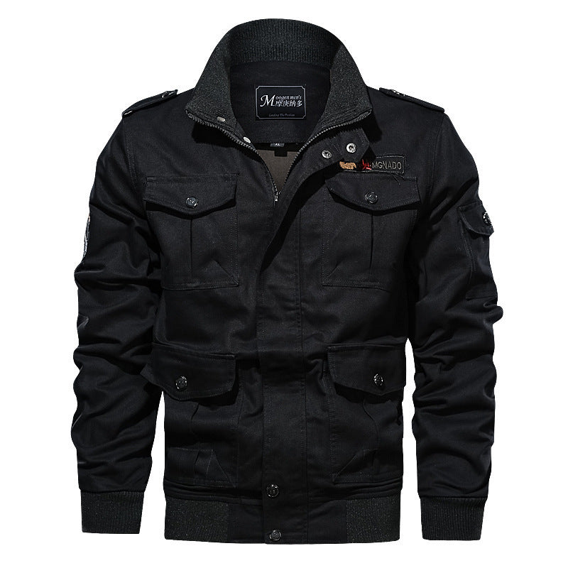 Herren Robust-Canvas Fliegerblouson mit Utility‑Taschen und Strickbündchen Echo Archiv