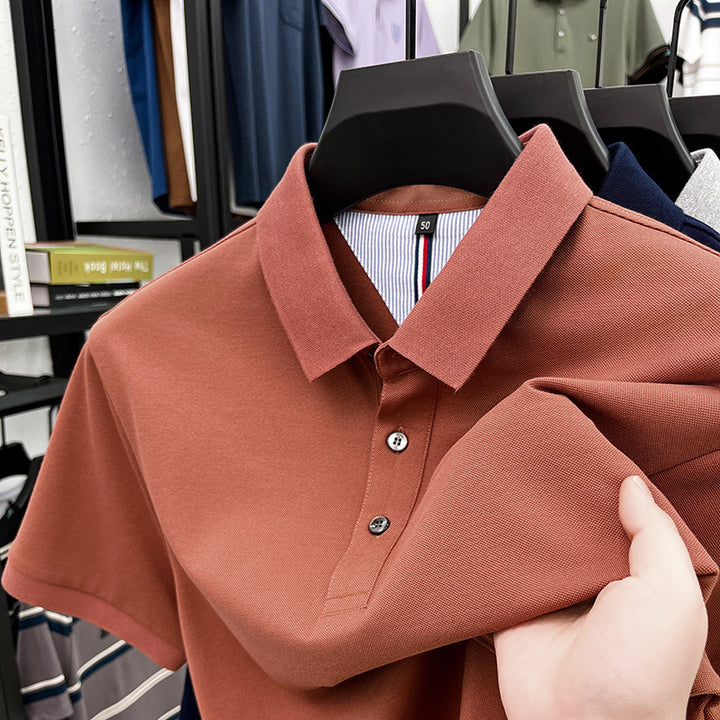 Herren Kurzarm-Polohemd mit feiner Piqué-Struktur und eleganter Knopfleiste Echoarchiv