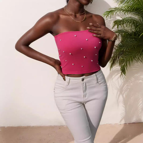 Damen Bandeau-Top mit eleganten Perlenapplikationen Echo Archiv