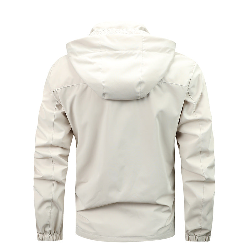 Herren nan wasserfeste Kapuzen-Regenjacke mit Mehrfach-Taschen und winddichter Membran Echo Archiv