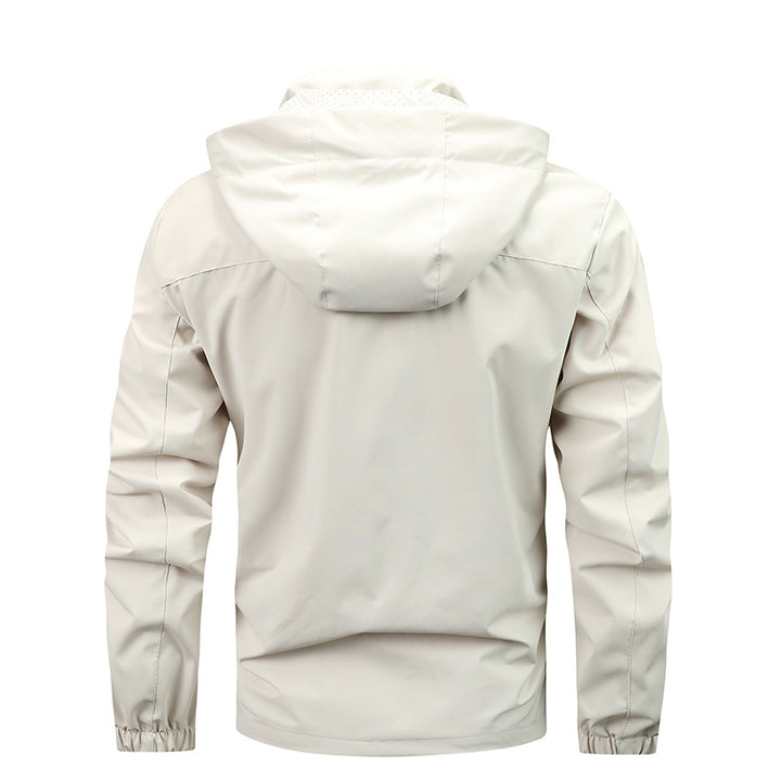 Herren nan wasserfeste Kapuzen-Regenjacke mit Mehrfach-Taschen und winddichter Membran Echo Archiv