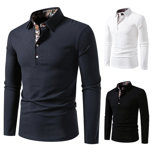 Herren Langarm Polohemd mit exklusivem Kragendesign Echoarchiv