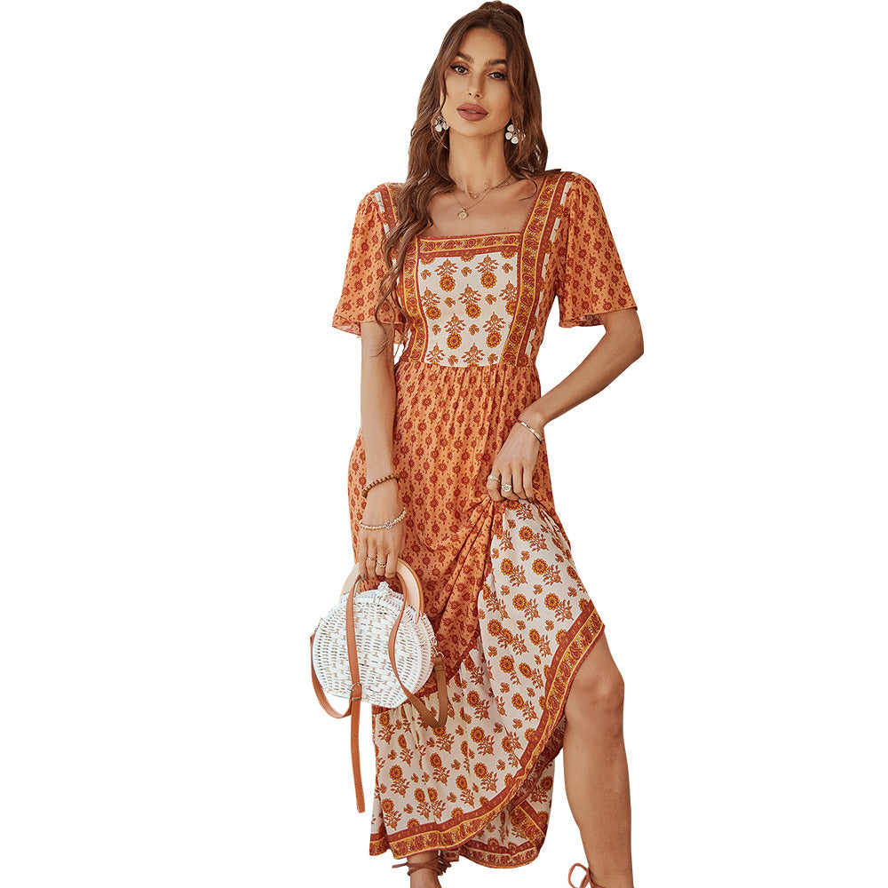 Damen Maxikleid mit floralen Stickereien und schwingendem Saum Echo Archiv