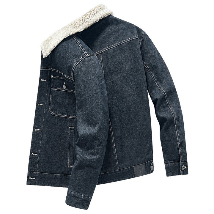 Herren Warme Denimjacke mit Kunstfellkragen Echo Archiv
