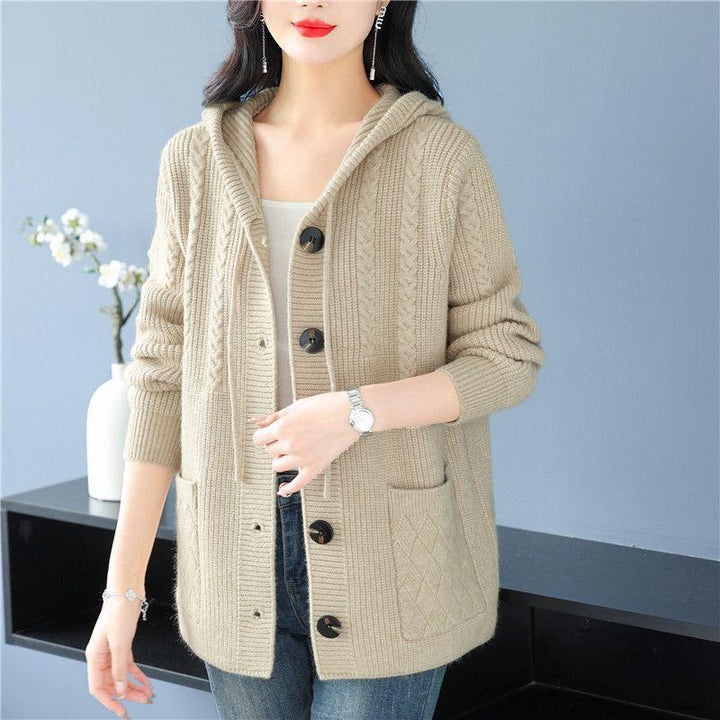 Damen Strickjacke mit Kapuze und Zopfmuster Echo Archiv