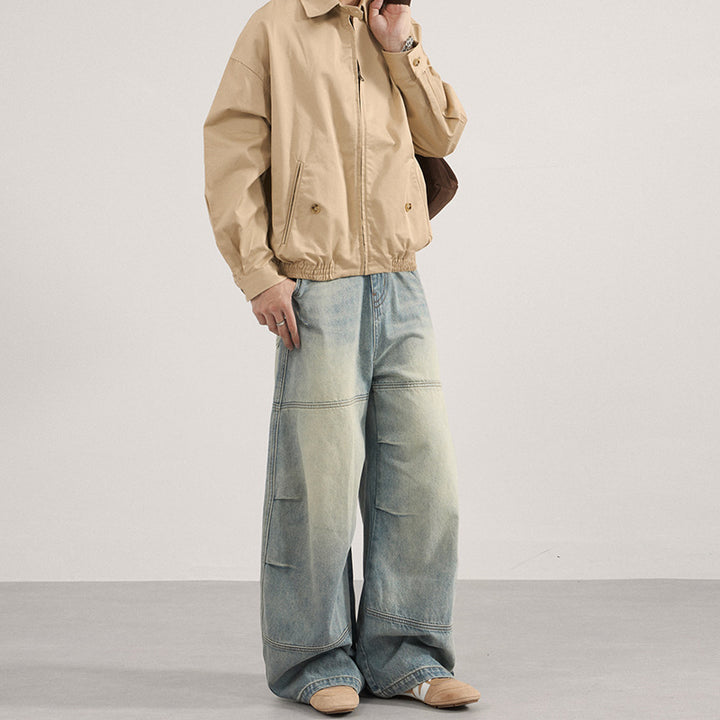 Herren Superweite Denim-Palazzo-Hose mit segmentierten Nähten und voluminöser Silhouette Echo Archiv