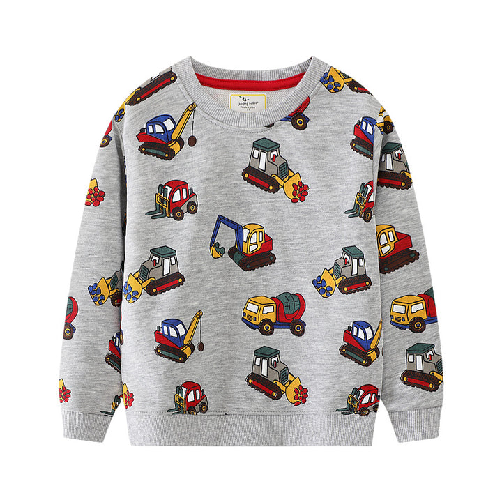 Jungen Sweatshirt mit kreativen Baustellenfahrzeug-Motiven Echo Archiv