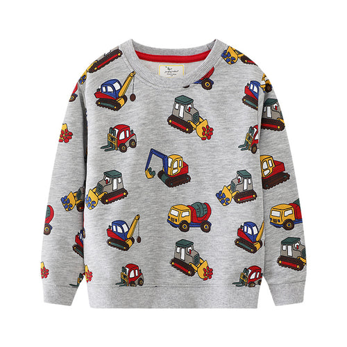 Jungen Sweatshirt mit kreativen Baustellenfahrzeug-Motiven Echo Archiv