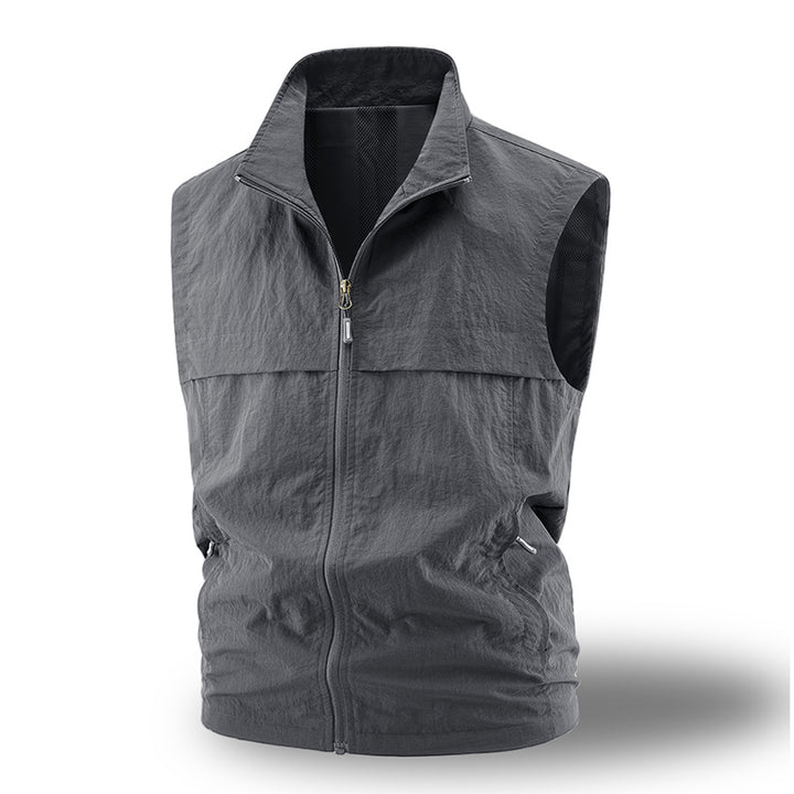 Herren Leichte atmungsaktive Outdoor-Weste mit Mesh-Futter, durchgehendem Reißverschluss & Reißverschlusstaschen Echoarchiv