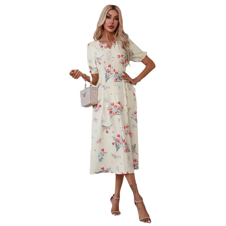 Damen Midi-Kleid mit floralen Akzenten Echo Archiv