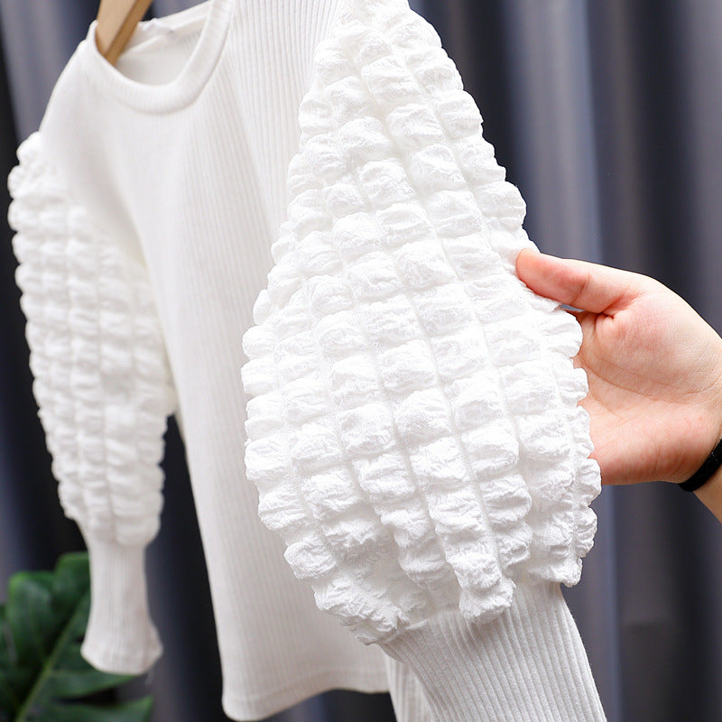 Damen modischer Pullover mit voluminösen Rüschärmeln Echo Archiv