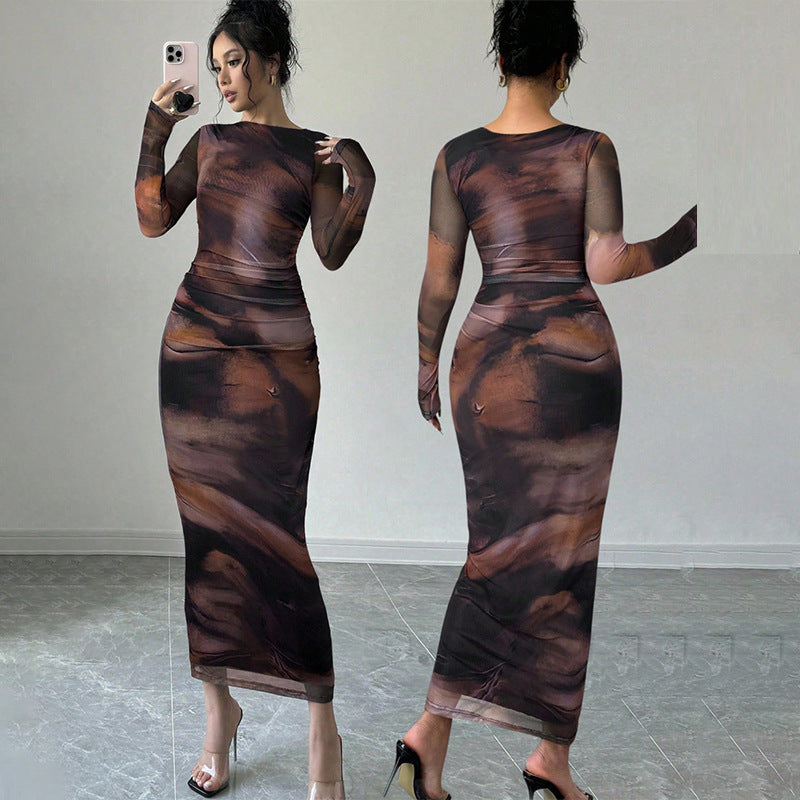 Damen Elegantes Wickelkleid mit Struktur Echo Archiv