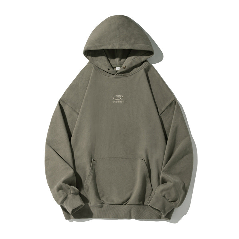 Unisex Oversize Kapuzenpullover im Vintage‑Finish mit Kängurutasche und Metallösen Echo Archiv