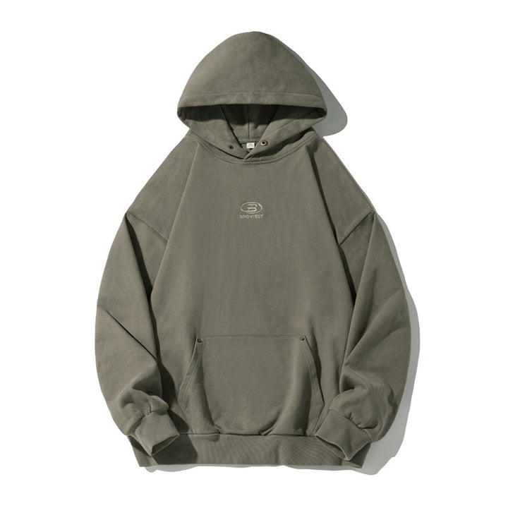 Unisex Oversize Kapuzenpullover im Vintage‑Finish mit Kängurutasche und Metallösen Echo Archiv