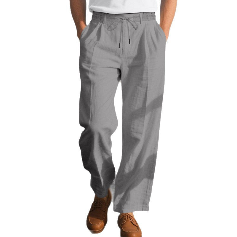 Herren lockere Sommerhose aus leichtem, atmungsaktiven Stoff mit Kordelzug Echoarchiv