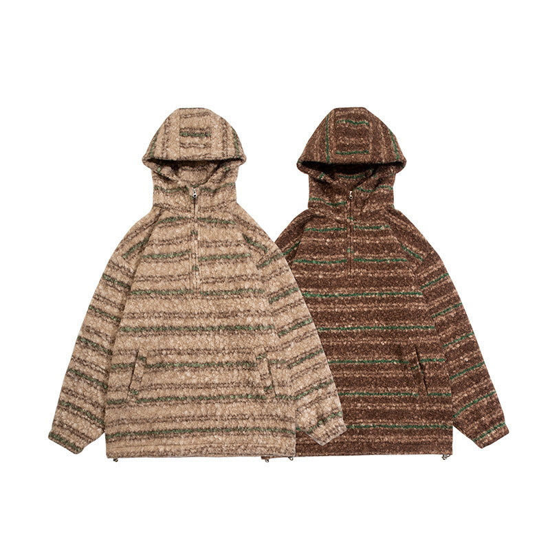 Unisex Strick-Hoodie im Oversize‑Cut mit halbem Reißverschluss Echo Archiv
