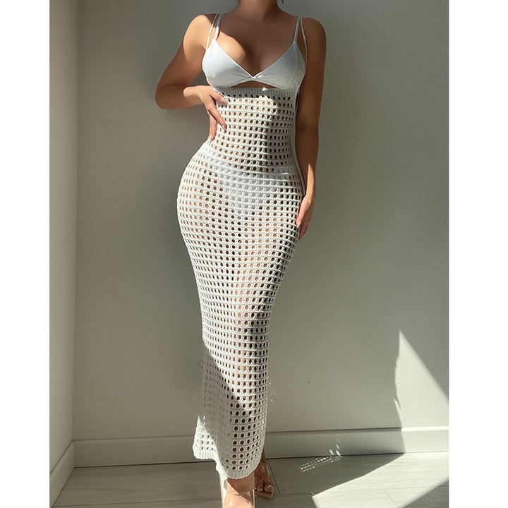 Damen figurbetontes Häkelkleid mit transparentem Design Echo Archiv