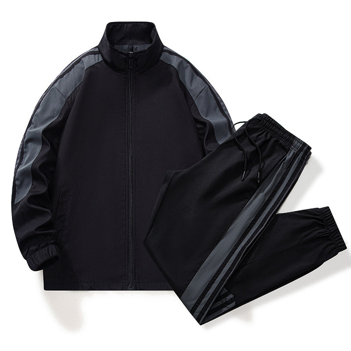 Herren Classic Sport Trainingsset mit Stehkragen, durchgehendem Reißverschluss und elastischen Zugbundhosen – Marzano