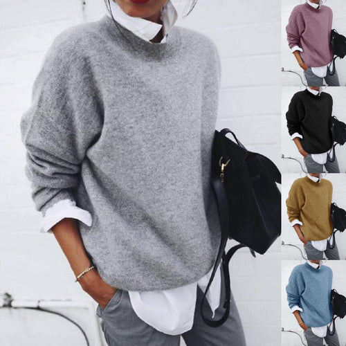 Damen nan gemütlicher Oversize-Strickpullover mit Stehkragen Echo Archiv