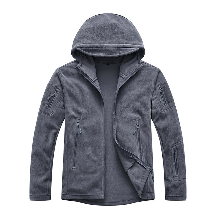 Herren Fleecejacke mit praktischen Reißverschlusstaschen und Kapuze Echoarchiv