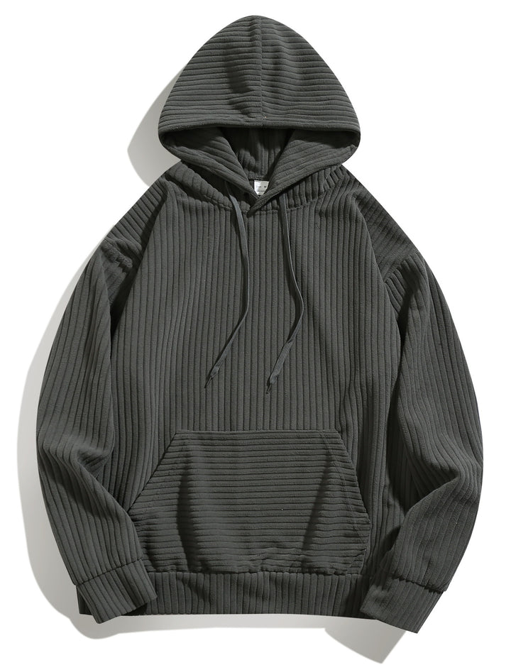 Herren Kapuzenpullover mit strukturiertem Rippstoff Echoarchiv
