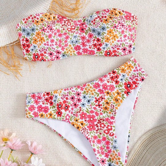 Damen Bandeau-Bikini mit elegantem Muster Echo Archiv