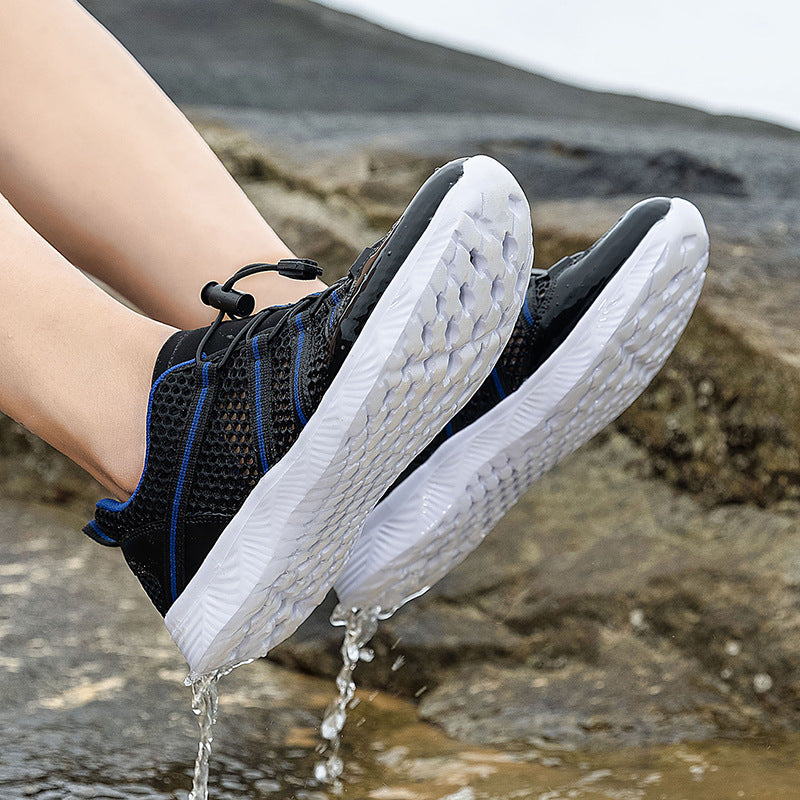 Damen nan atmungsaktiver Netzstoff-Sneaker mit Kordelzugverschluss, ultraleichter EVA-Flexsohle und gepolstertem Fersenkragen Echo Archiv