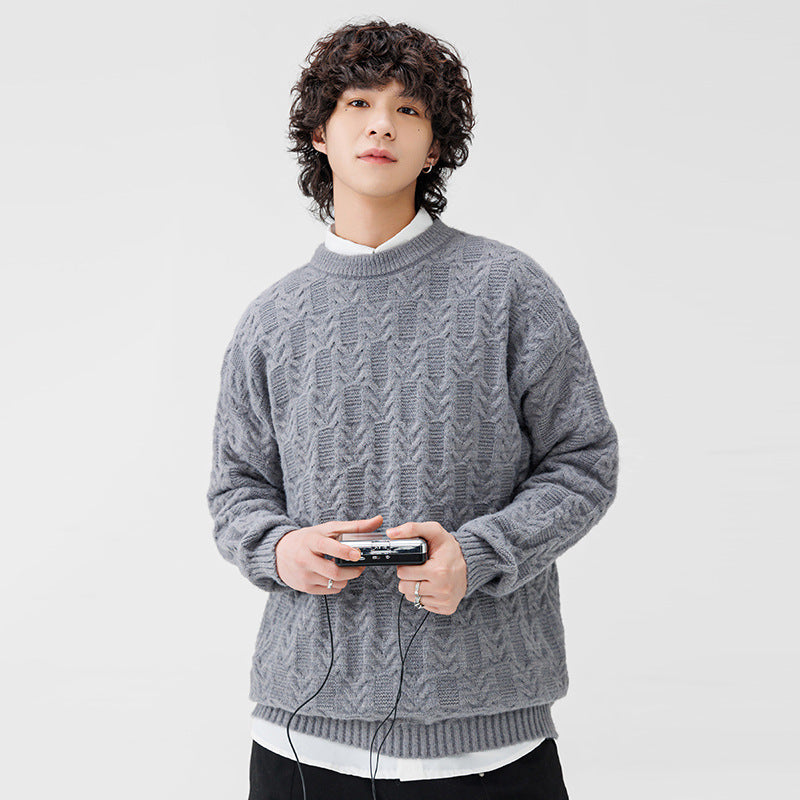 Herren Grobstrickpullover mit klassischem Muster Echoarchiv