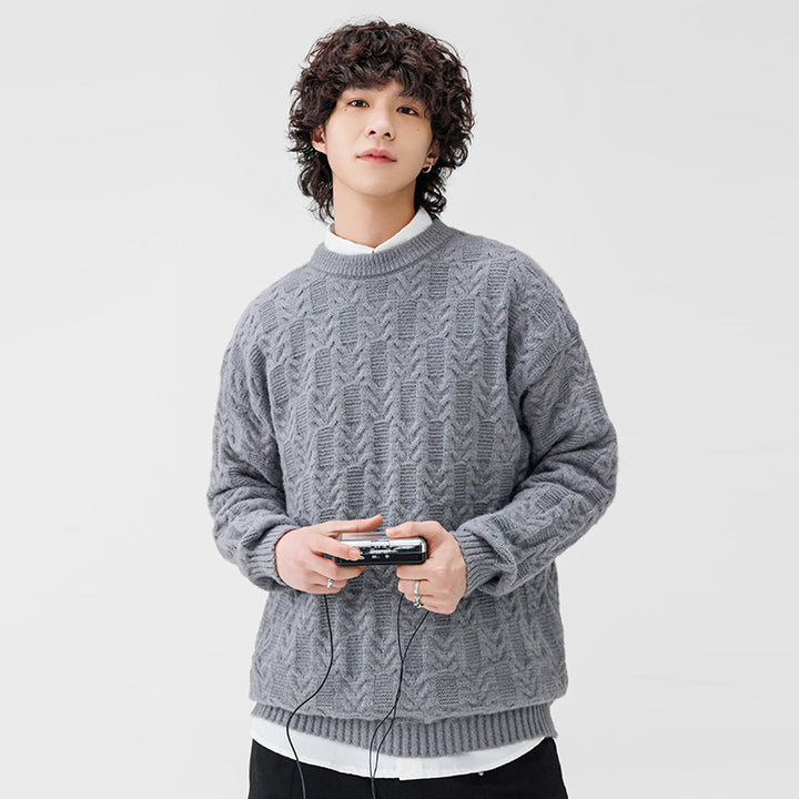 Herren Grobstrickpullover mit klassischem Muster Echoarchiv