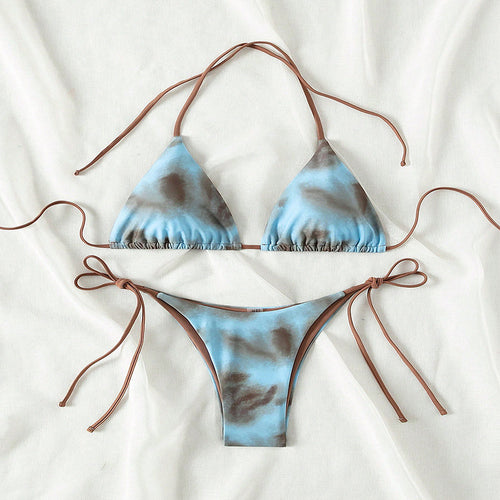 Damen Triangel-Bikini mit modischem Tie-Dye-Muster Echo Archiv