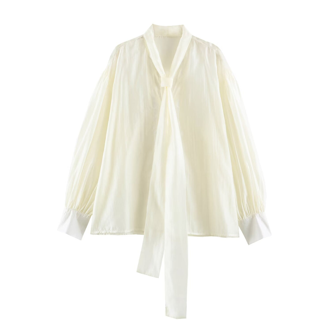 Damen Schluppenbluse mit weitem Oversize-Schnitt, Ballonärmeln und Bindeschal Echo Archiv