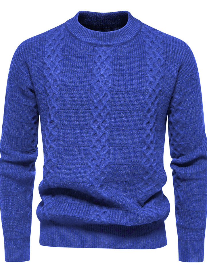 Herren Strukturierter Strickpullover mit hohem Kragen Echoarchiv