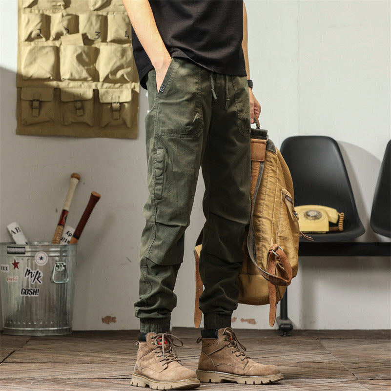 Herren bequeme Cargo-Hose mit elastischem Bund und multifunktionalen Taschen Echoarchiv