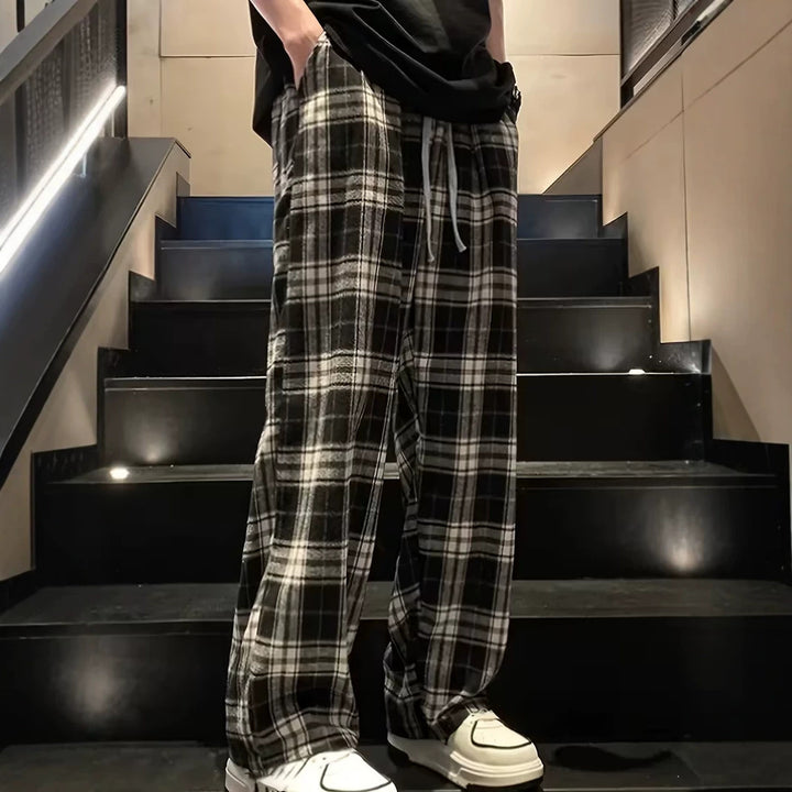 Herren Bequeme Karierte Freizeithose Echoarchiv
