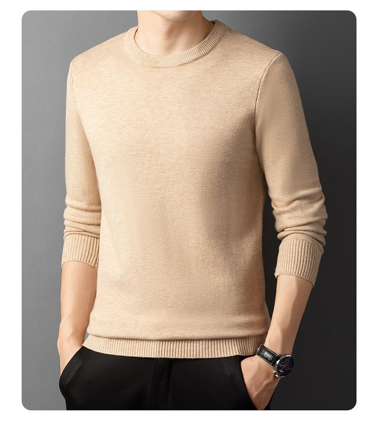 Herren eleganter Rundhals-Pullover aus feiner Baumwolle Echoarchiv