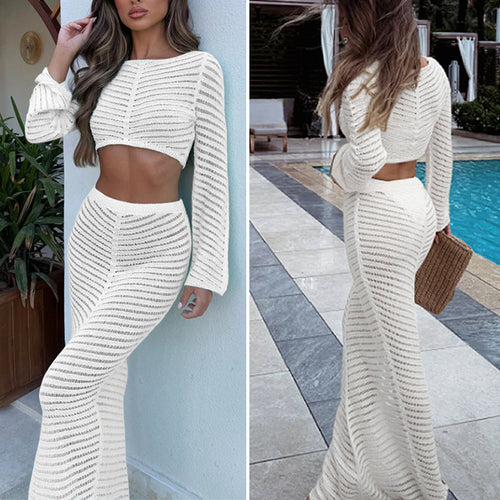 Damen Strickzweiteiler mit weitem Schnitt und eleganten Details Echo Archiv
