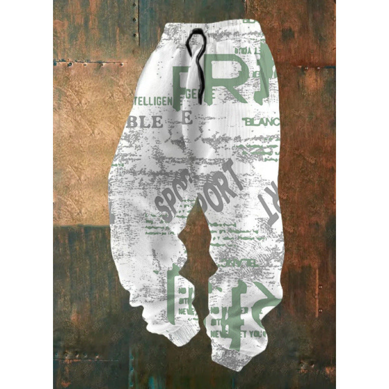 Damen Bequeme Freizeithose mit kreativem Druck Echoarchiv