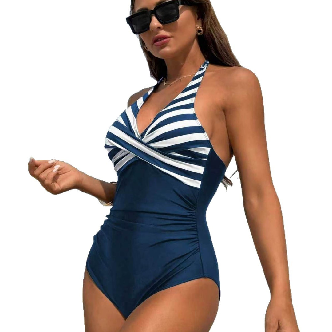 Damen Badeanzug mit eleganten Streifen Echo Archiv