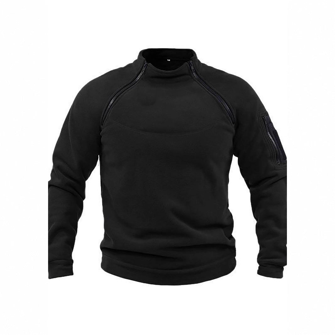 Herren Thermo-Fleecepullover mit hochschließendem Kragen und praktischen Taschen – Marzano