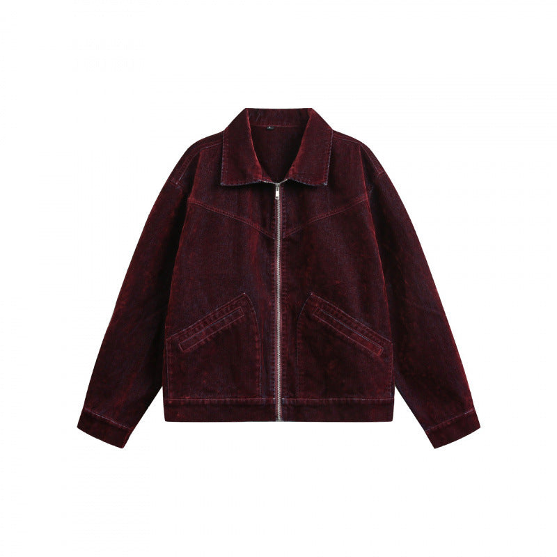 Herren Kastige Cord-Blousonjacke mit Metallreißverschluss, Hemdkragen und schrägen Eingrifftaschen Echo Archiv