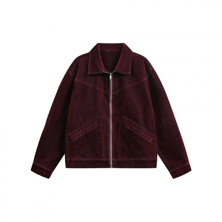 Herren Kastige Cord-Blousonjacke mit Metallreißverschluss, Hemdkragen und schrägen Eingrifftaschen Echo Archiv