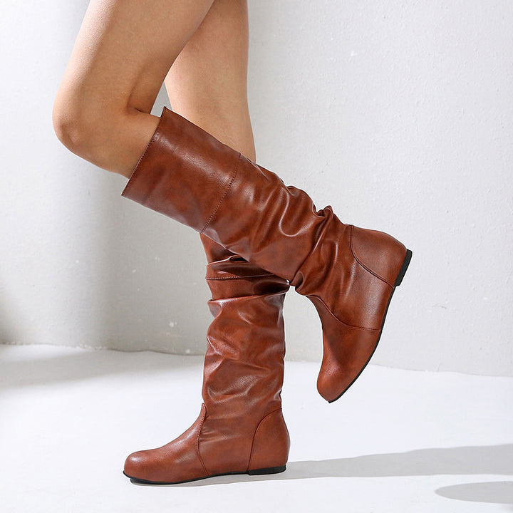 Damen nan knielange Slouch-Stiefel mit weichem Schaft und niedrigem Blockabsatz Echo Archiv