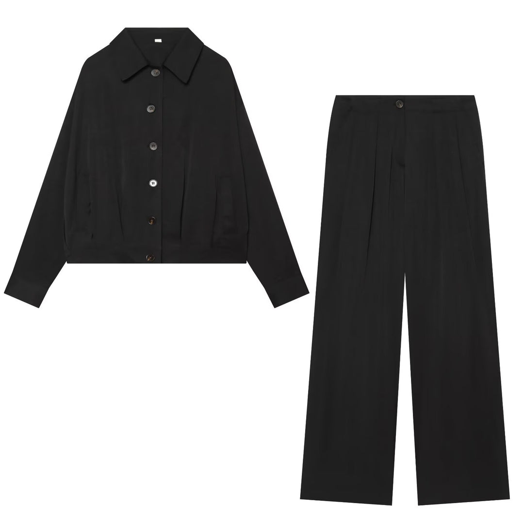 Damen Hochtaillierte Palazzo-Hose mit Bundfalten und seitlichen Eingrifftaschen Echo Archiv