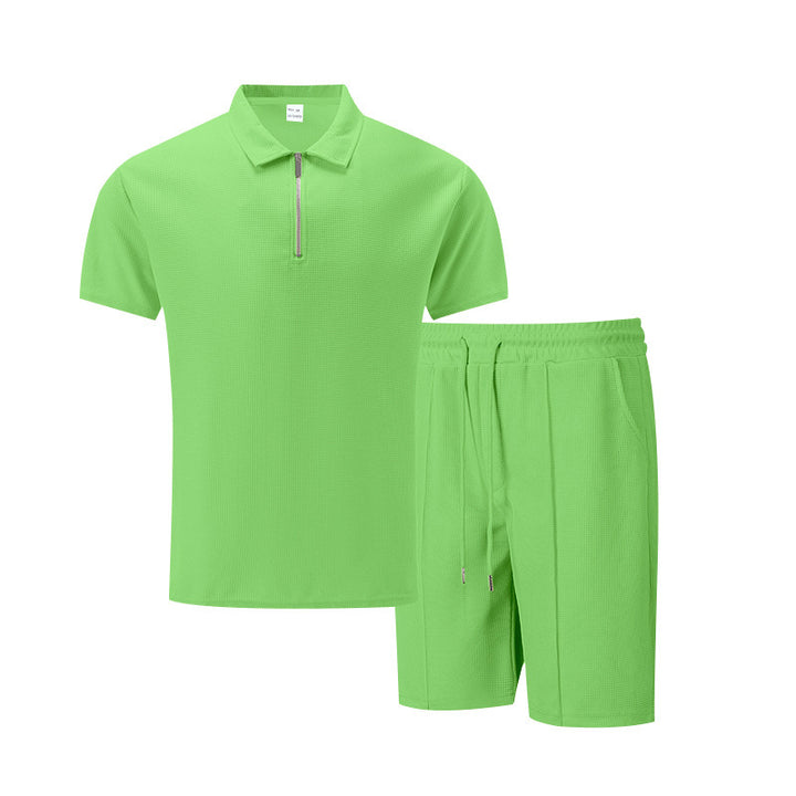 Herren lässiges Sportoutfit mit Stehkragen und elastischem Bund Echoarchiv