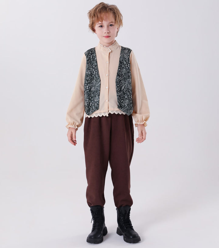Unisex nan Kinderweste im Vintage Brokatstil mit floralem Jacquardmuster Echo Archiv
