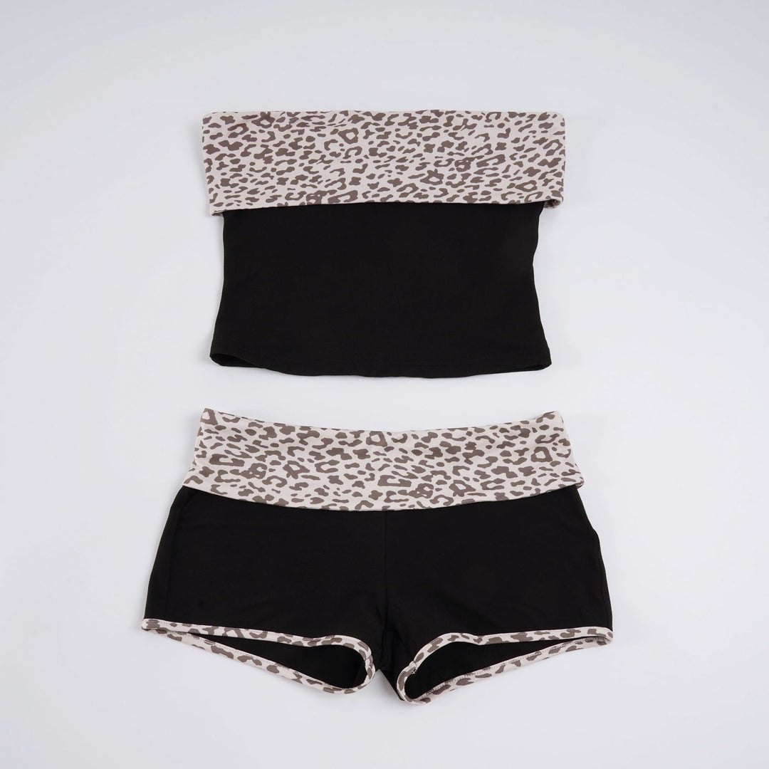 Damen sportliches Bikiniset mit trendigem Leopardenmotiv und elastischem Bund Echo Archiv